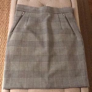 H&M houndstooth pencil skirt black and white 12
